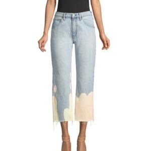 Hudson Sloane High Waist Wide Leg Bleach Cropped Ankle Jeans‎ Size 27